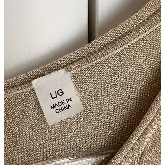 Y2K Knit Metallic gold/cream Womens Dress holiday NYE Sparkle Size Large - Picture 3 of 10